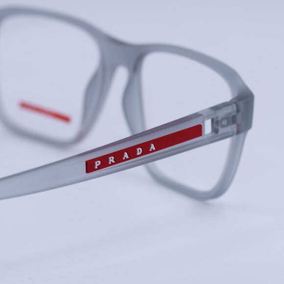🕶️ New Prada Sport PS04NV 14C1O1 Eyeglasses - Grey Transparent Rubber Frame - Picture 6 of 10